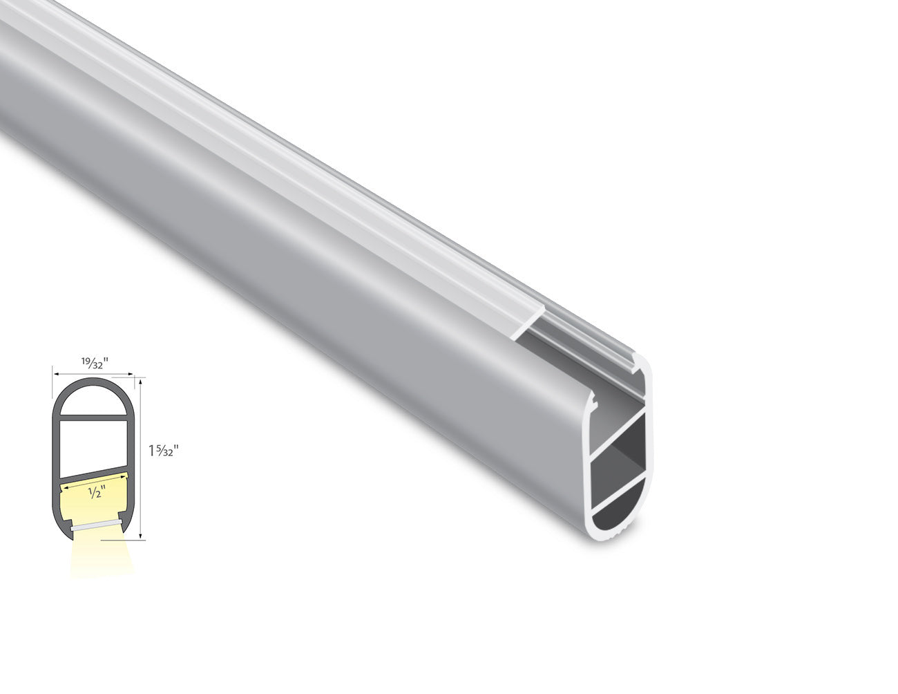 CLOTHES RACK - YD 1401 Aluminum Channel + Milky Diffuser - 118" (Pick Up ONLY)