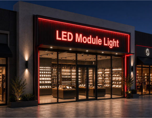 LED Module Light - Red delivers vivid and uniform illumination for commercial storefront signage, channel letters, and architectural lightbox applications.