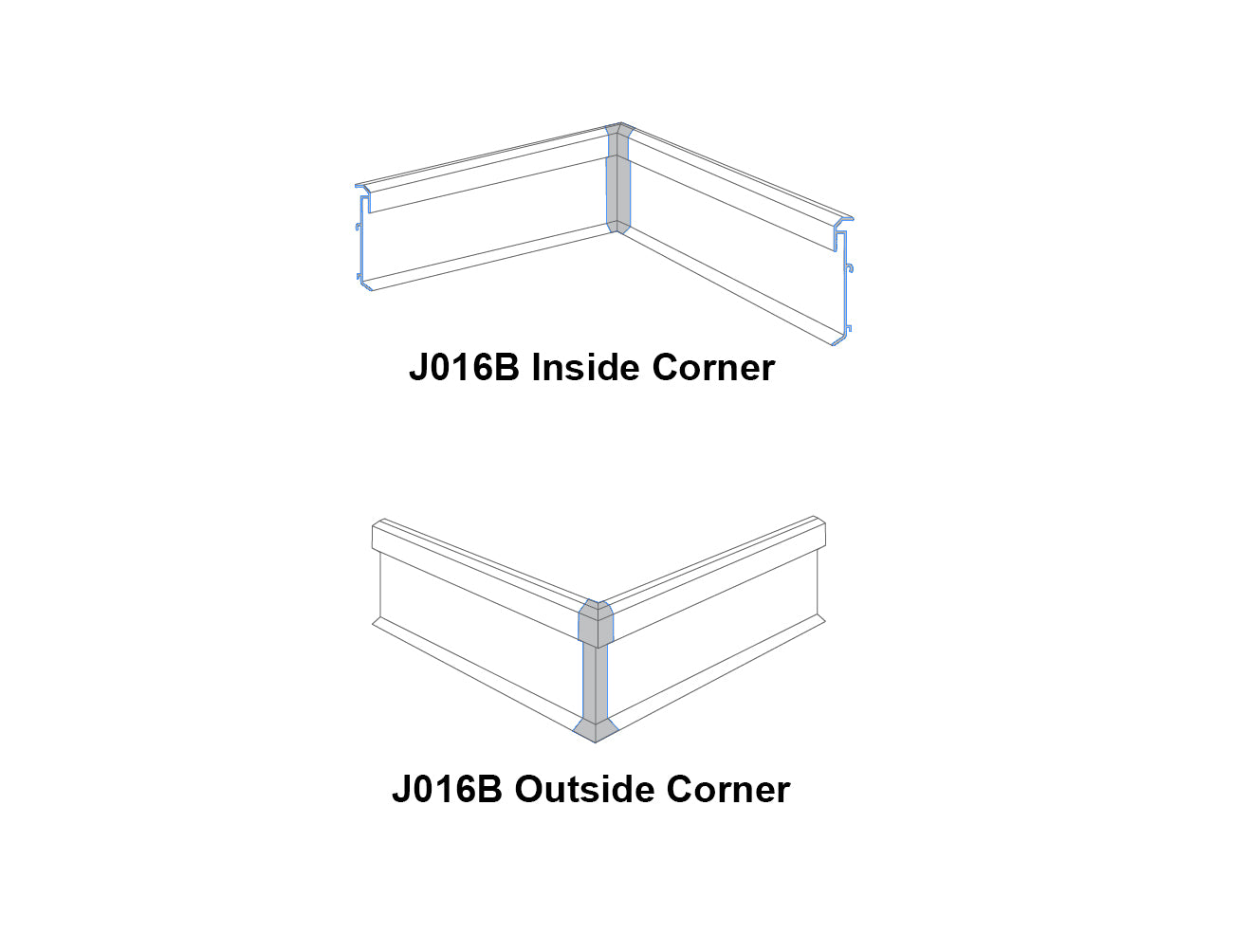 Aluminum Channel SHALLOW SKIRT Accessories - J016B Corner