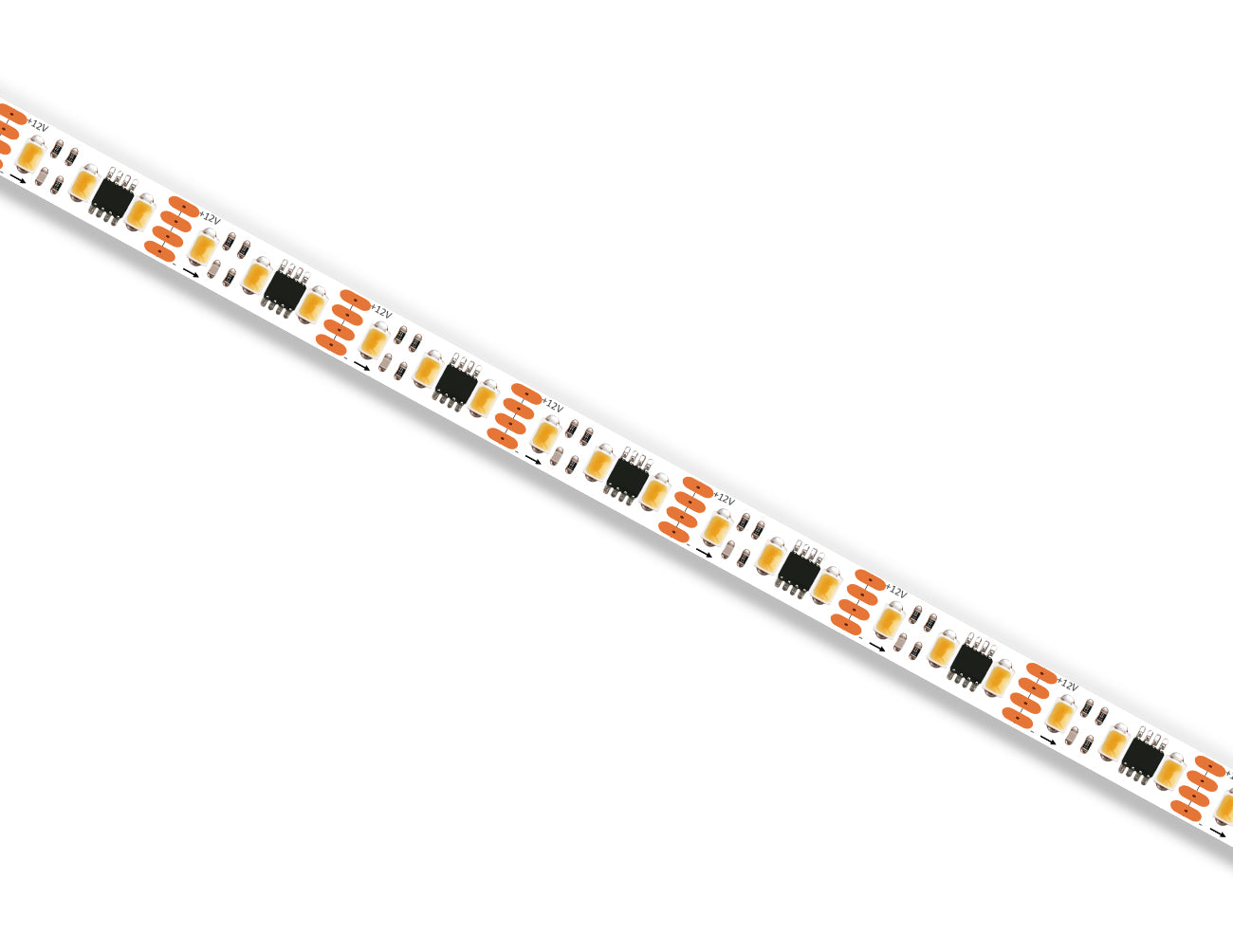 A close-up of the WHITE SPI Series 24VDC LED strip lights.