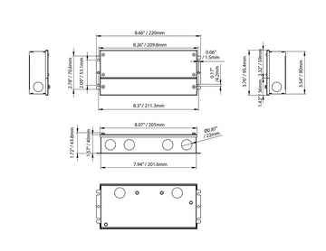Dimensions of LED Dimmable Driver - 5 in 1 dimming - 100W-12V.