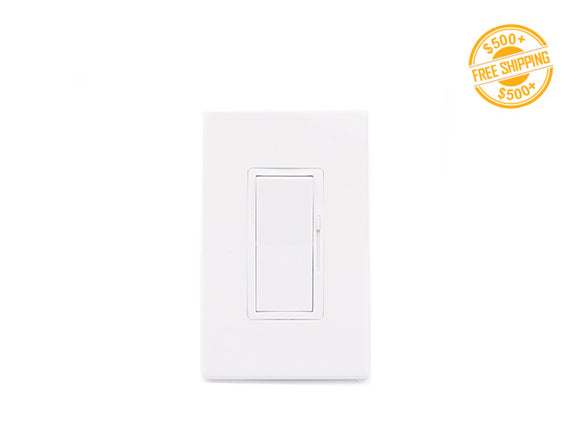Triac Dimmer Switch with Wallplate, 120V 600W 60Hz, designed for smooth and reliable dimming control in residential and commercial lighting systems.