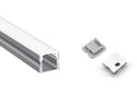 SLIM SQUARE - YD 1202 Silver Aluminum Channel + Milky Diffuser - 94" - 9