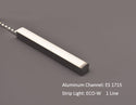 SLIM SQUARE - YD 1202 Black Aluminum Channel + Black Diffuser - 94" - 6