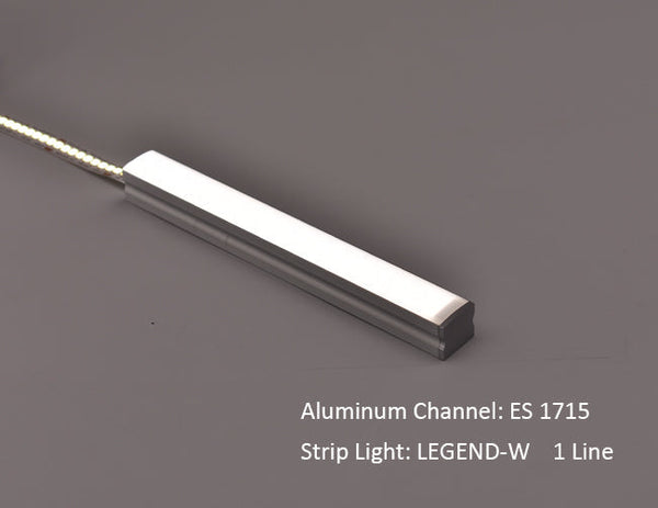 SLIM SQUARE - YD 1202 Black Aluminum Channel + Black Diffuser - 94" - 8