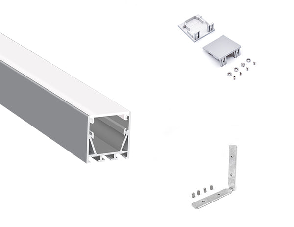 3535 LINEAR - ES 3535 Silver Aluminum Channel + Milky Diffuser - 94" - 13