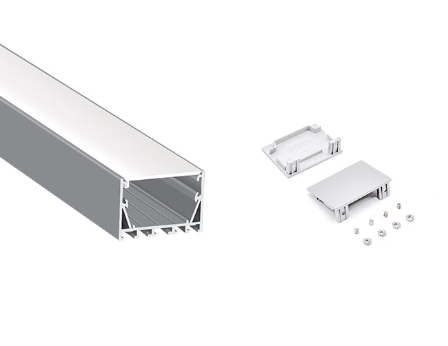 5035 LINEAR - ES 5035 Silver Aluminum Channel + Milky Diffuser - 94“