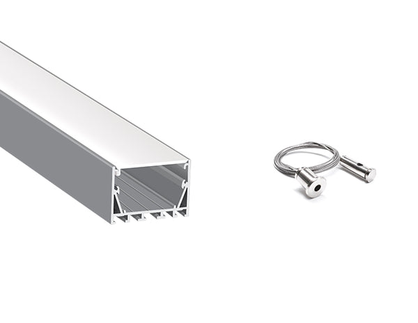 5035 LINEAR - ES 5035 Silver Aluminum Channel + Milky Diffuser - 94“ - 23