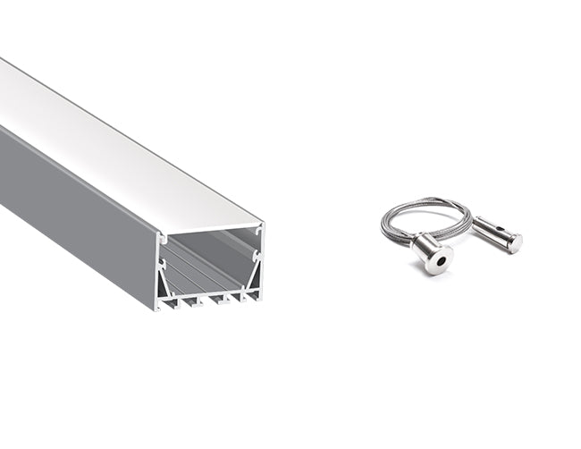 5035 LINEAR - ES 5035 Silver Aluminum Channel + Milky Diffuser - 94“