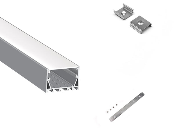 5035 LINEAR - ES 5035 Silver Aluminum Channel + Milky Diffuser - 94“ - 28