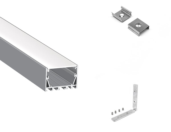 5035 LINEAR - ES 5035 Silver Aluminum Channel + Milky Diffuser - 94“ - 30