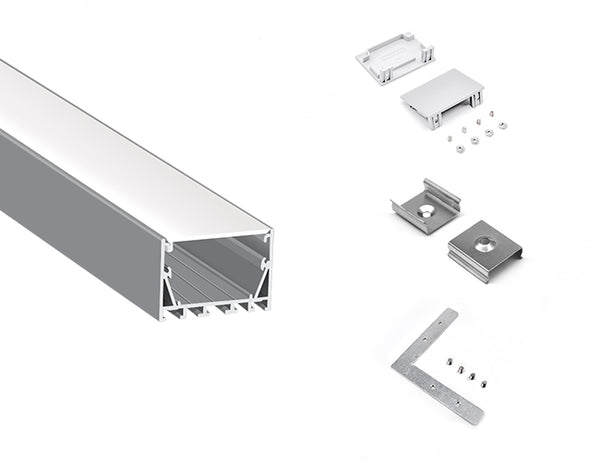 5035 LINEAR - ES 5035 Silver Aluminum Channel + Milky Diffuser - 94“ - 10