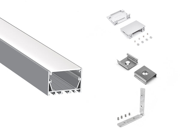 5035 LINEAR - ES 5035 Silver Aluminum Channel + Milky Diffuser - 94“ - 11