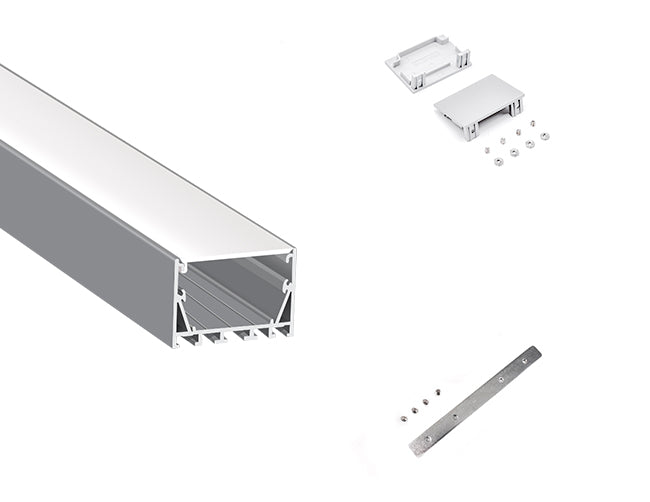 5035 LINEAR - ES 5035 Silver Aluminum Channel + Milky Diffuser - 94“