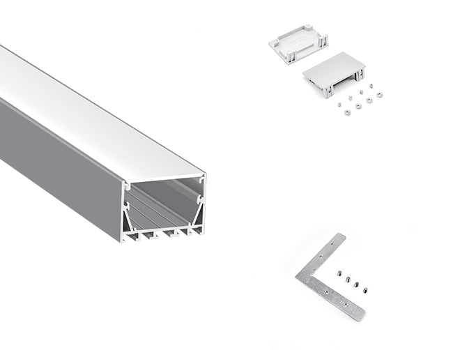 5035 LINEAR - ES 5035 Silver Aluminum Channel + Milky Diffuser - 94“