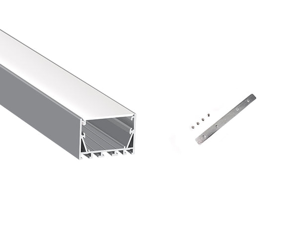 5035 LINEAR - ES 5035 Silver Aluminum Channel + Milky Diffuser - 94“ - 18