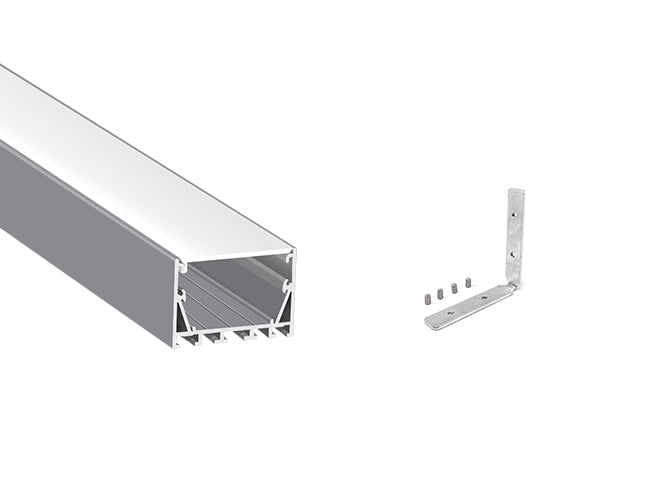 5035 LINEAR - ES 5035 Silver Aluminum Channel + Milky Diffuser - 94“