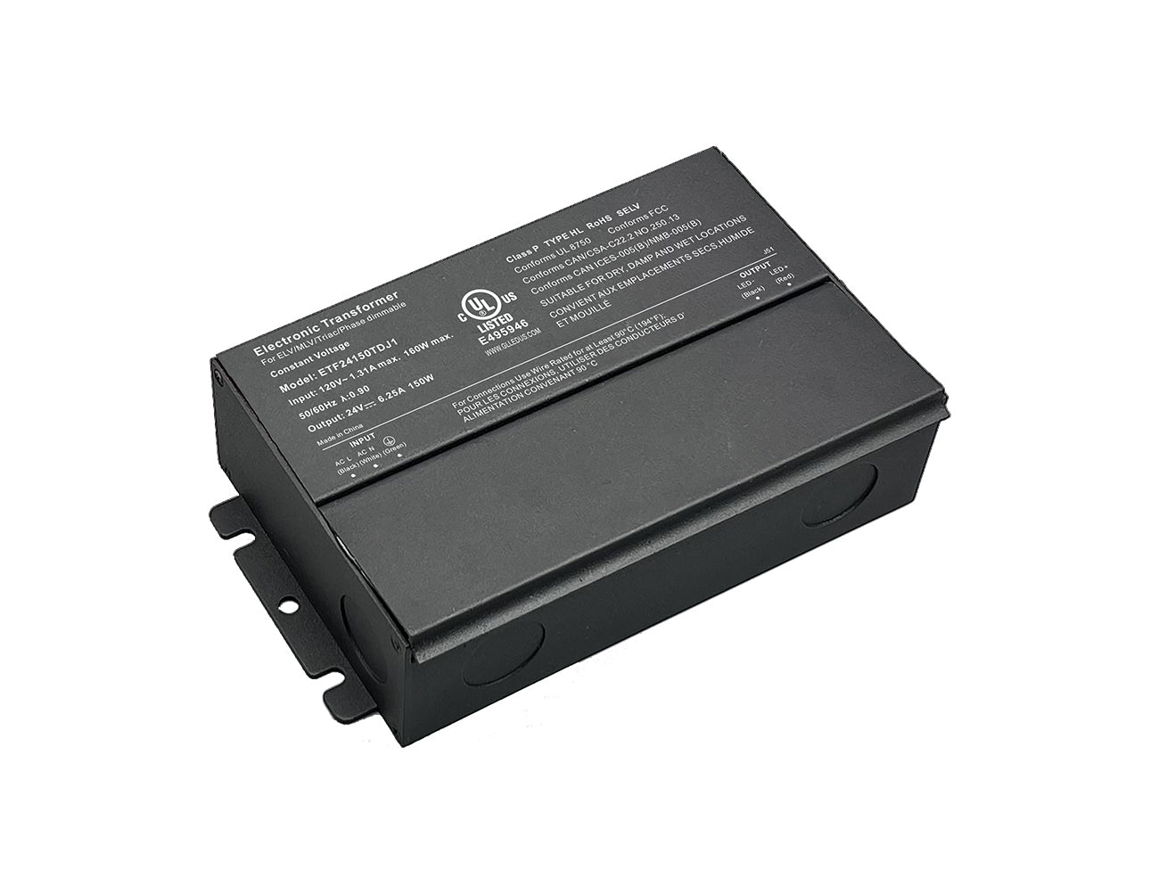 ETF Series 150W 24VDC dimmable LED low voltage power supply and label for free shipping on orders over $500.