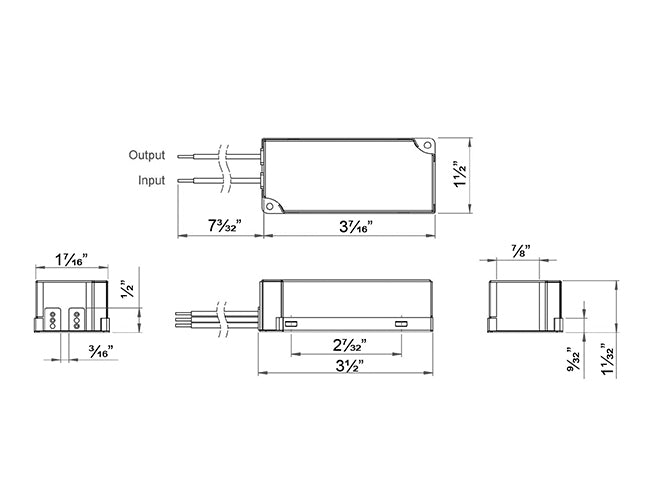 MINI ETF Dimmable Power Supply Dimensions.