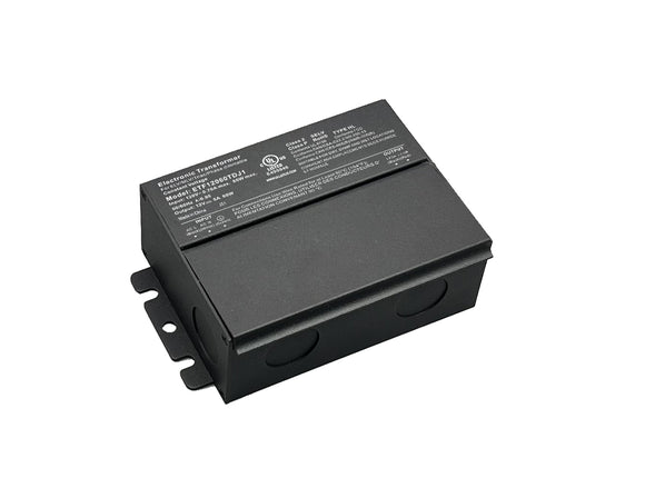 GLE-TDJ series electrical transformer with integrated junction box and ELV dimming capability.