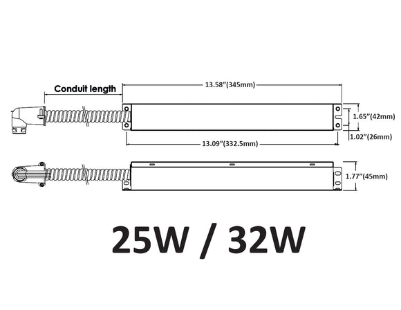 LED Linear Light - L8070 Emergency Driver - STB45FA Series - 32W