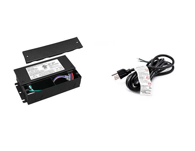 LED Dimmable Driver - 5 in 1 dimming - G-300W-24V with a black 3-pin power cord.