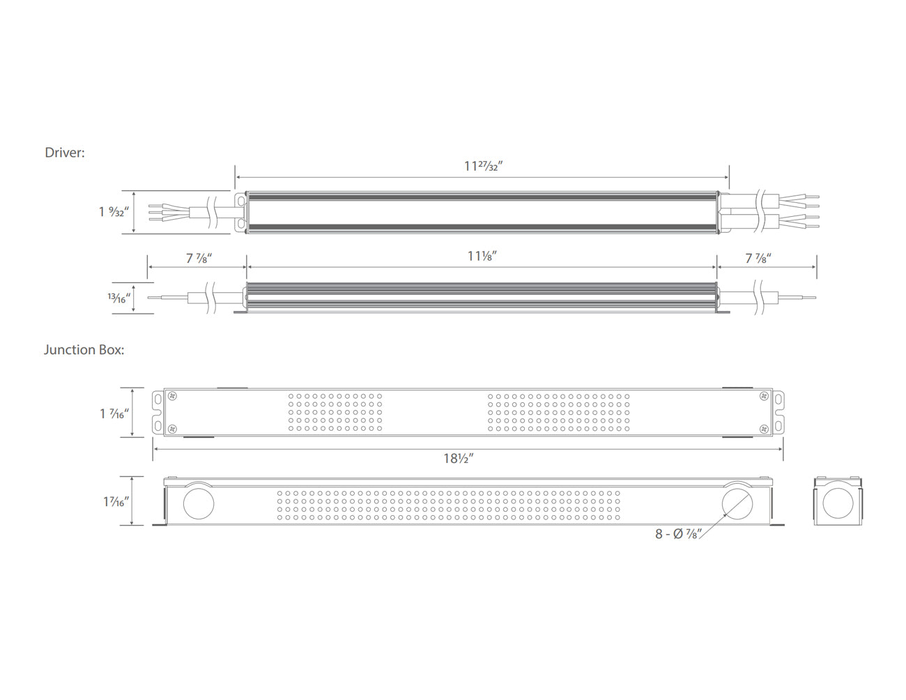 A specification sheet for the G Slim Series LED low voltage LED power supply shows the dimensions.