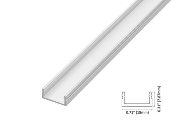 Front view of 120V LED Strip Light Accessories - Mounting Channel