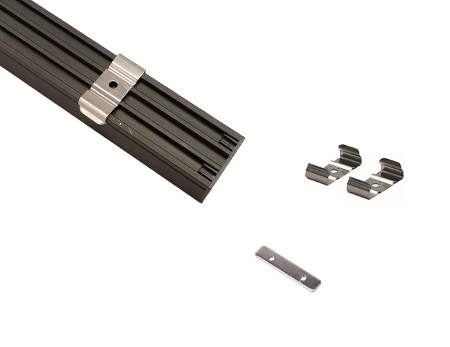 ES 3021 Aluminum Channel with mounting clip and Straight Extend Connector