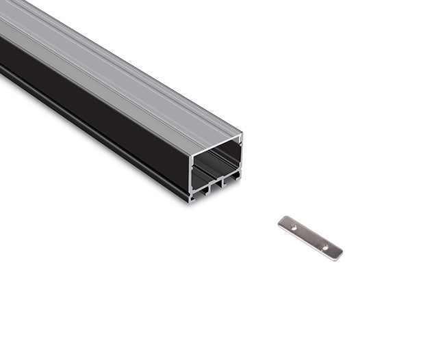 ES 3021 Black Aluminum Channel with  Straight Extend Connector