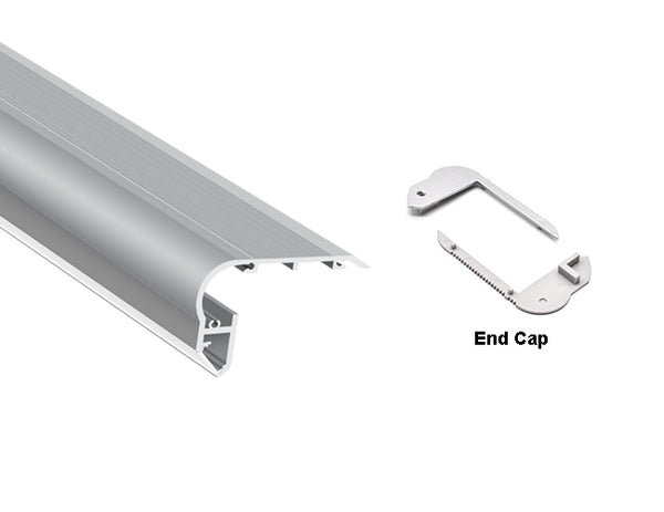 STAIR EDGE - GL 024 Silver Aluminum Channel + Milky Diffuser - 78" - 3