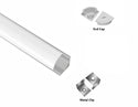 ROUND CORNER-S - GLQ 1616 Silver Aluminum Channel + Milky Diffuser - 94" - 3