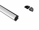 ROUND CORNER-S-SL - GLQ 1619 Black Aluminum Channel + Milky Diffuser - 94" - 8