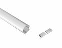 ROUND CORNER-S-SL - GLQ 1619 Silver Aluminum Channel + Milky Diffuser - 94" - 8