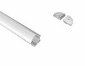 ROUND CORNER-S-SL - GLQ 1619 Silver Aluminum Channel + Milky Diffuser - 94" - 9