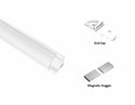 ROUND CORNER-S-SL - GLQ 1619 White Aluminum Channel + Milky Diffuser - 94" - 3