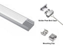 LED Light Connector with Aluminum Channel - GLQ 1709 Silver Channel + Milky Diffuser -94" - 3