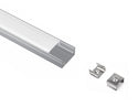 LED Light Connector with Aluminum Channel - GLQ 1709 Silver Channel + Milky Diffuser -94" - 9