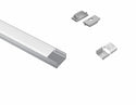 SLIM FLAT - GLQ 1709 Silver Aluminum Channel + Milky Diffuser -94" - 9