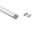 SLIM FLAT - GLQ 1709 Silver Aluminum Channel + Milky Diffuser -94" - 8