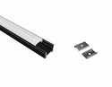 SLIM FLAT-SL - GLQ 1711 Black Aluminum Channel + Milky Diffuser - 94" - 14