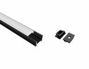 SLIM FLAT-SL - GLQ 1711 Black Aluminum Channel + Milky Diffuser - 94" - 12