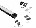 SLIM FLAT-SL - GLQ 1711 Black Aluminum Channel + Milky Diffuser - 94" - 4