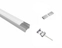 SLIM FLAT-SL - GLQ 1711 Silver Aluminum Channel + Milky Diffuser - 94" - 15