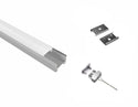 SLIM FLAT-SL - GLQ 1711 Silver Aluminum Channel + Milky Diffuser - 94" - 16