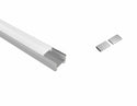 SLIM FLAT - GLQ 1711 Silver Aluminum Channel + Milky Diffuser - 94" - 10