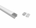 SLIM FLAT - GLQ 1711 Silver Aluminum Channel + Milky Diffuser - 94" - 7