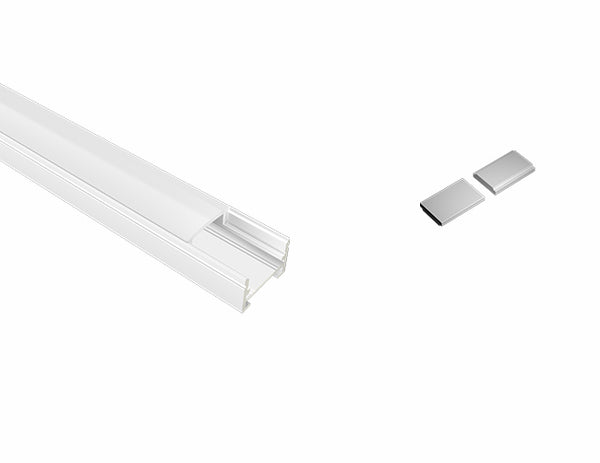 SLIM FLAT-SL - GLQ 1711 White Aluminum Channel + Milky Diffuser - 94" - 12