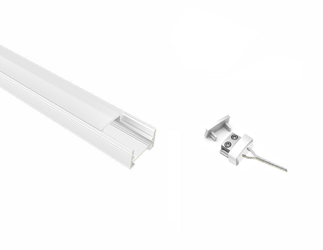 SLIM FLAT-SL - GLQ 1711 White Aluminum Channel + Milky Diffuser - 94"