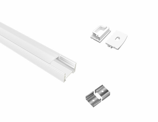 SLIM FLAT-SL - GLQ 1711 White Aluminum Channel + Milky Diffuser - 94" - 10